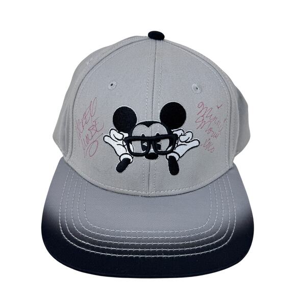 Disney Parks Mickey Mouse Snapback Cap Casual Ombre Gray Black Unisex One Size - Picture 1 of 12